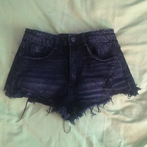 Trafaluc High-Waisted Cut-Off Denim Shorts